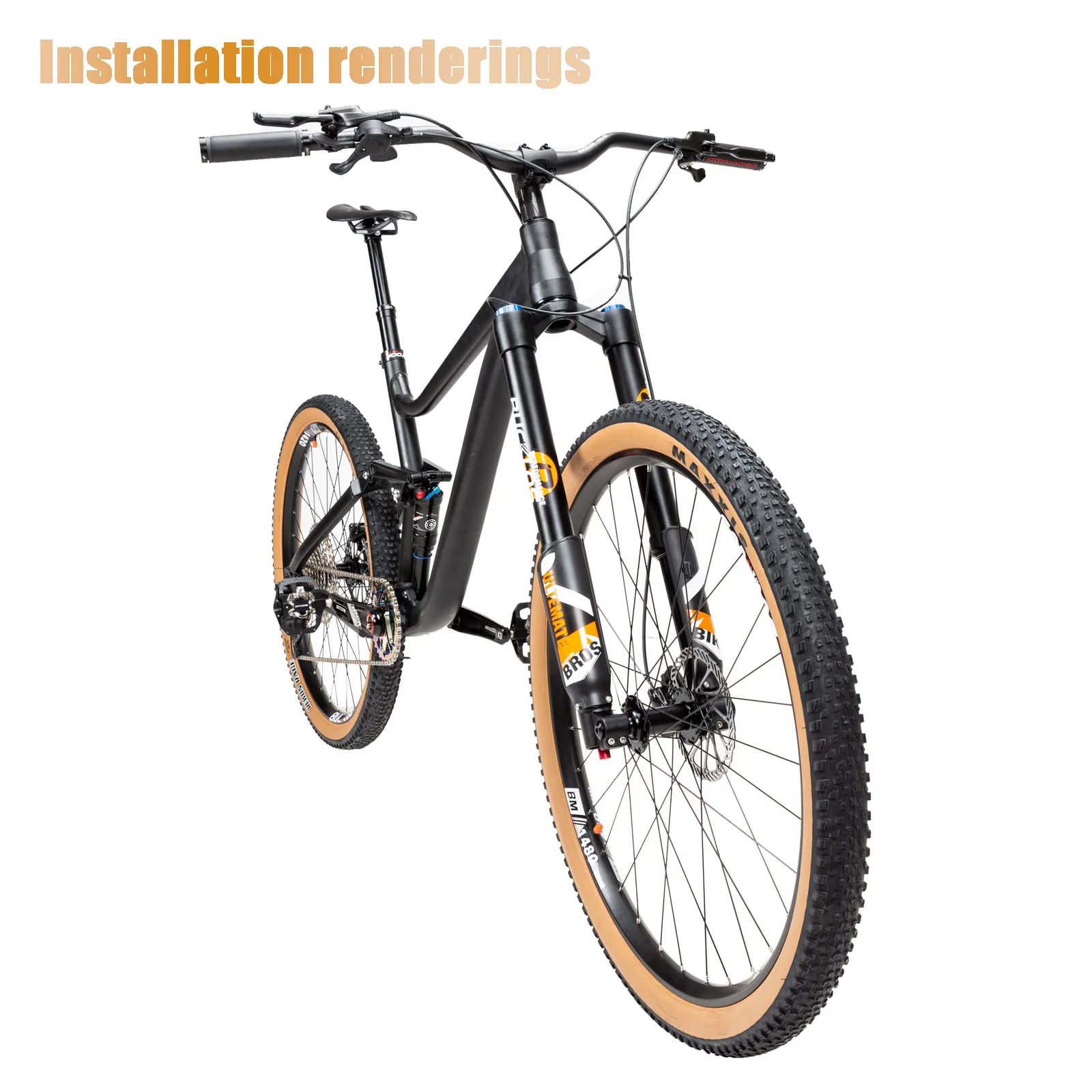 BUCKLOS 26/27.5/29 inch Electric Mountain Bike Air Suspension Inverted Downhill  Fork 140/180mm Stroke Bicycle Fork