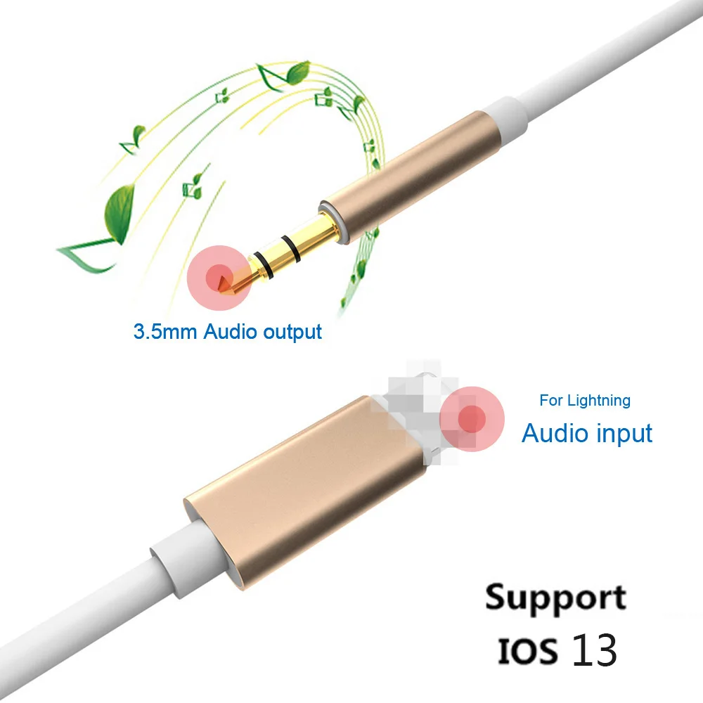 2021 dropshipping 1M For Lightning to 3.5mm Audio jack Adapter Male AUX Headphone Cable Car Converter for iPhone 7 8 XR XS 1112