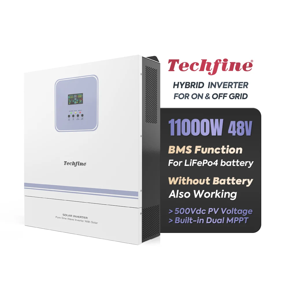 Double MPPT 11000w Solar Power Inverter 11kw 10kw Hybrid Inverter Dual AC Output with Parallel function up to 9 units