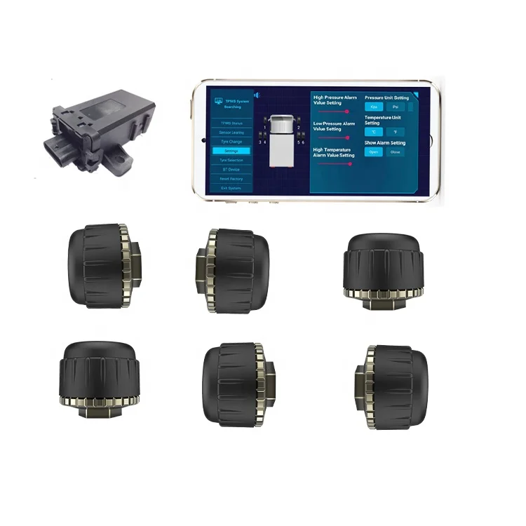 tpms 6 external wheel external otr truck IOS Android smart mobile phone tpms for truck trailer tractor bus mining
