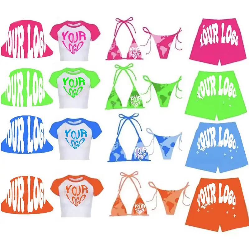 ODM OEM Factory Mini Micro String High Waist Bikini Set Women Custom Logo Solid Color Blank Swimwear Beachwear Designer Swimsuit