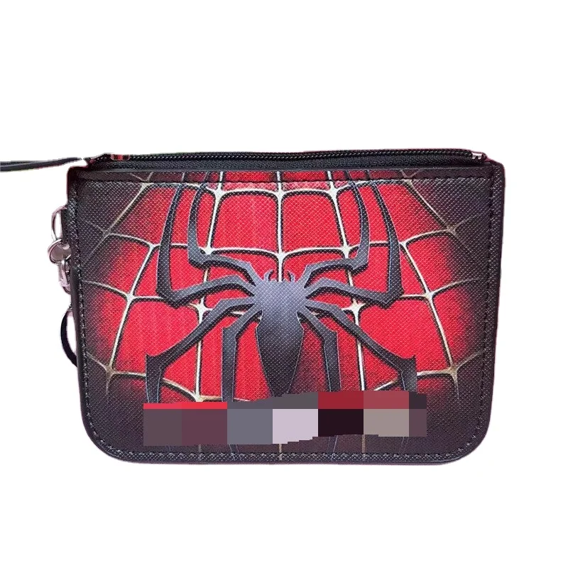 QY Cartoon League Of Legends Spider-mans Bat-mans Captain Revenge Card Sleeve Badge With Keyring Coin Card Holder