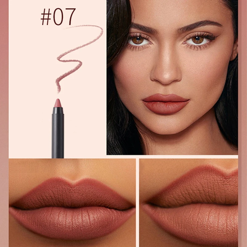 Long Lasting Custom Logo Pink Lipliner Pencil Lipstick Vegan Waterproof Creamy Lip Liner Pencil Private Label Matte Lip Liner