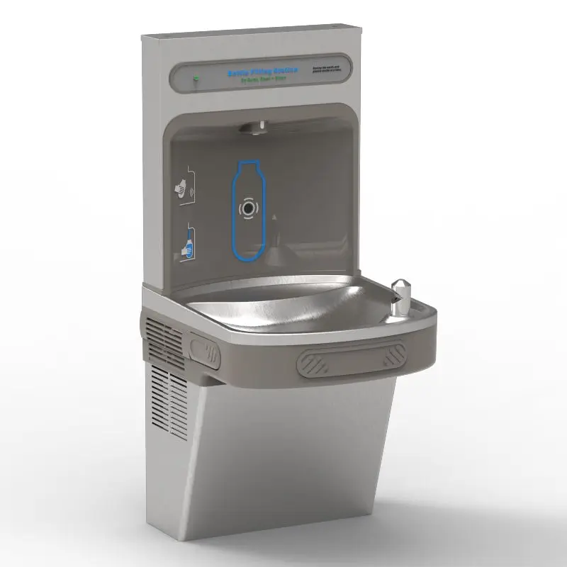 TB35-2 Electric Water Coolers Bottle Filling Station with Single Cooler, Non-Filtered Refrigerated,handfree touchless