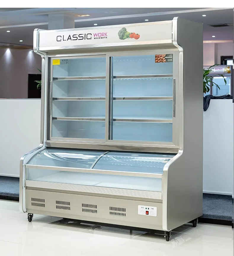 Commercial Cold Storage Cabinet with LED Light for Ice Cream Spicy Hot Pot Barbecue String Display