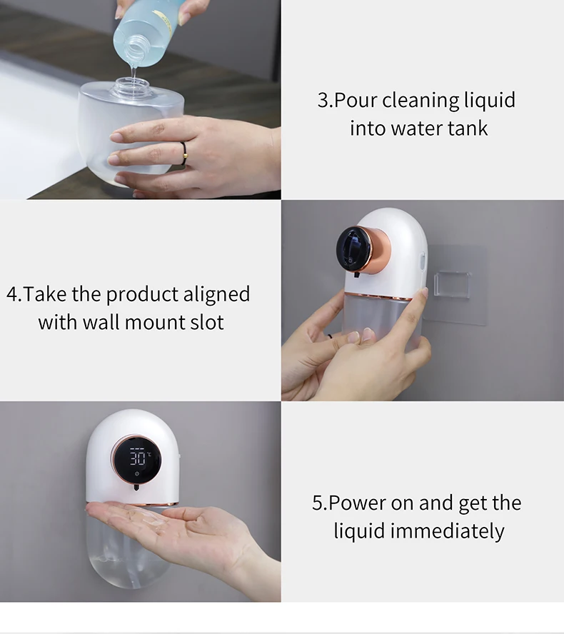 Automatic Hand Sanitizer Infrared Sensor Adjustable Volume Bathroom Restroom Washroom Wall Mount Touchless Soap Dispenser