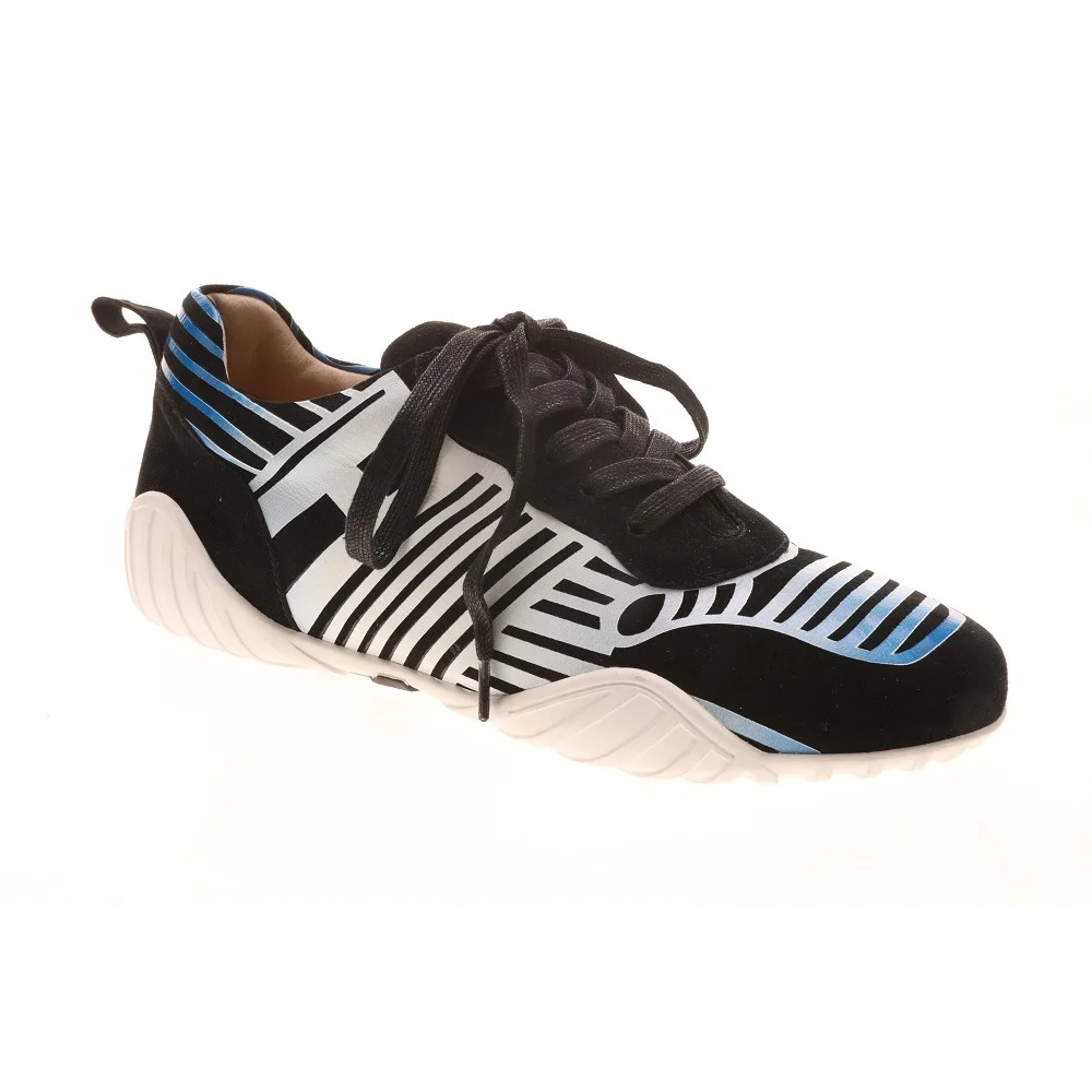 Hot Sale Genuine Leather Breathable Upper Women Sneaker Black Shoes For Women