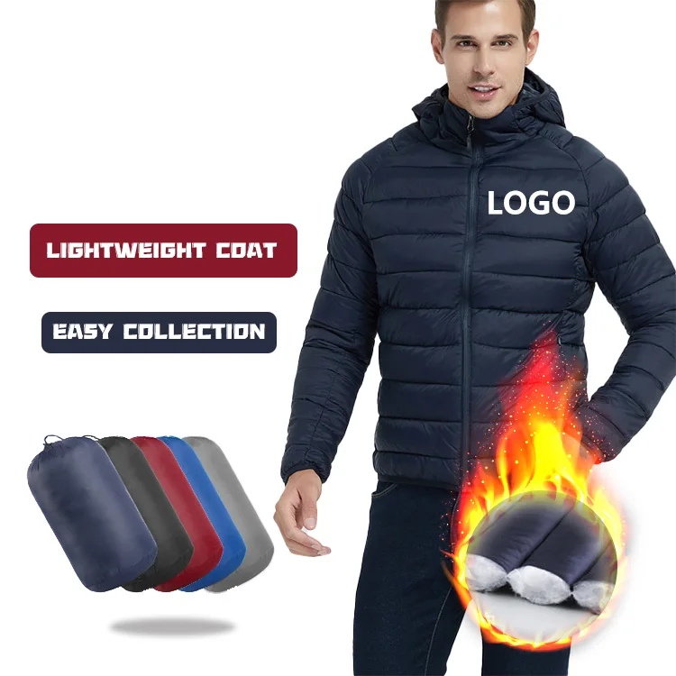 Quilt Down  Bubble Winter Resistant Packable Lightweight Hooded Puffer Oem  Jacket Custom Puffer Jacket Puffer Jacket Men