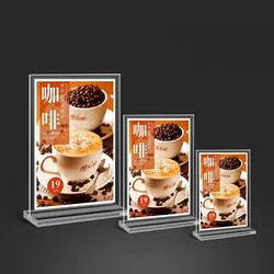 Pull Type Horizontal A4 A5 A6 Sizes Clear Acrylic Sign Holder Display Stand/Acrylic Menu Perspex Poster Sign Display