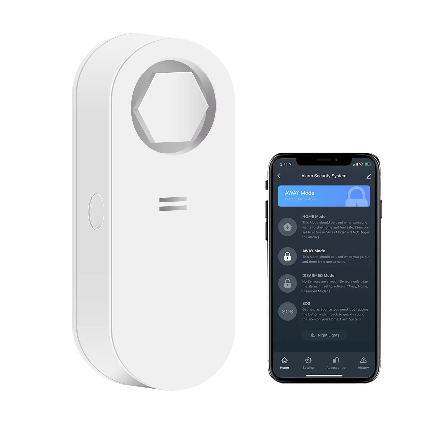 Battery-Powered Smart Home Wi-Fi Connected Wireless Water Sensor with 120db Buzzer, No Hub Required