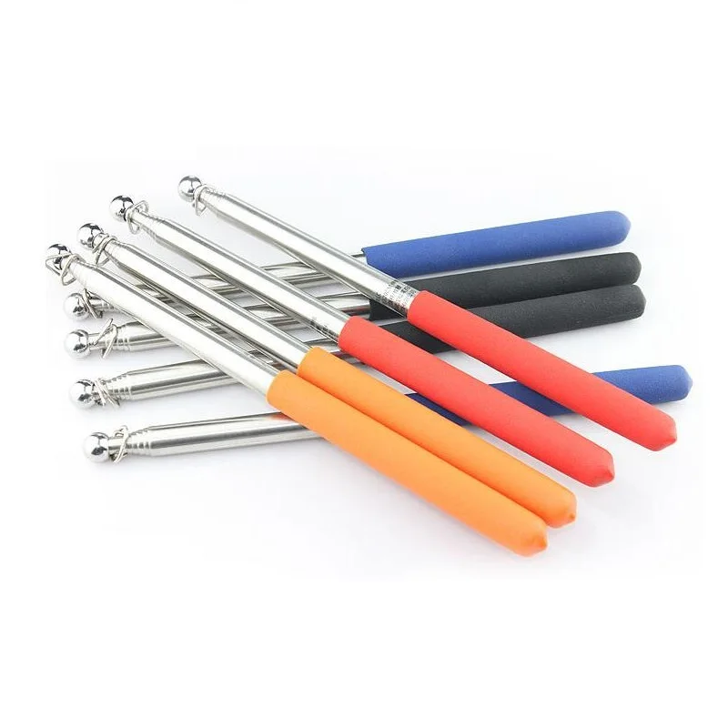 Custom Logo 20x30cm other Size 1.6m 2m 4m Stainless steel telescopic Tour Guide Flag with pole