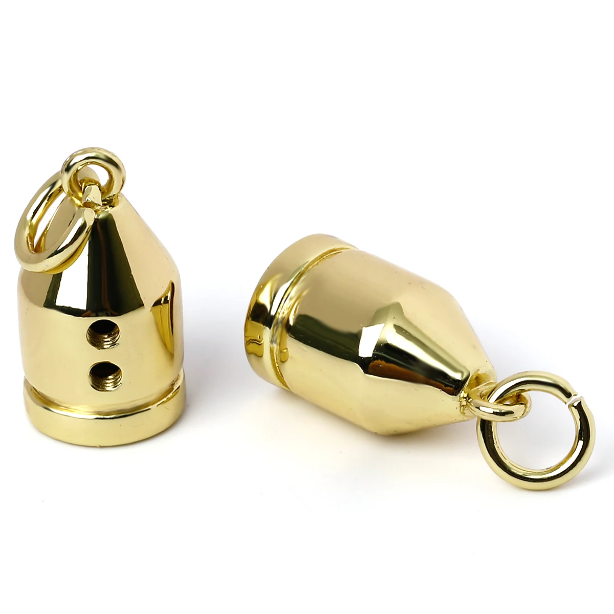 Rocket Shape Hanging Buckle Cord Fancy Gold Bag Hardware Metal Cap Tassel Crimped End Cap For Purse