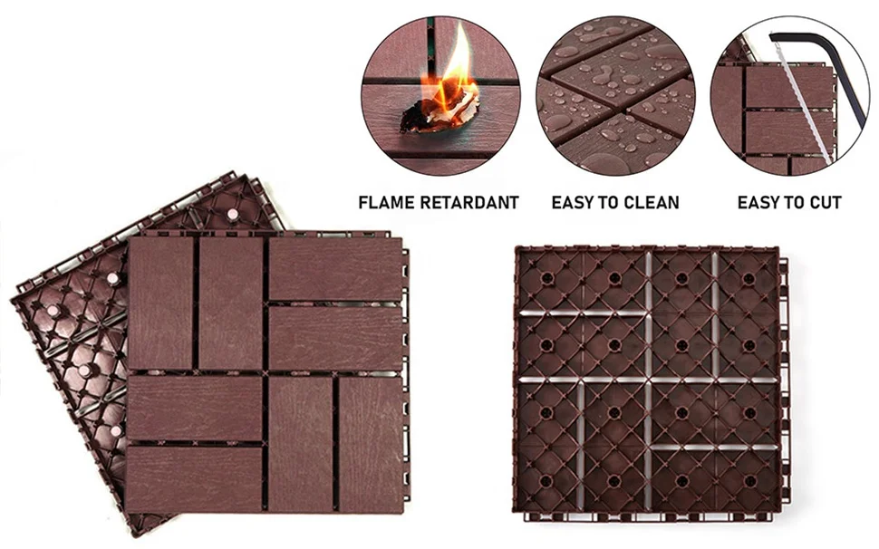 Non-slip Balcony Floor Self-assembled Plastic Flooring Suspension Splicing Decking Tile