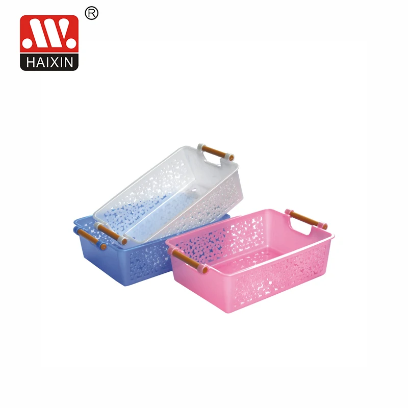 Qshape Plastic Storage Basket Set Small Weave Storage Baskets 6 Packs
