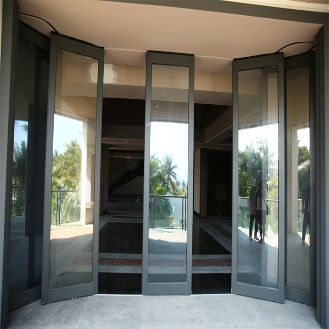 Automatic Telescopic Sliding Door Fire Rated 304 Stainless Steel Glass Swing Door with Factory Price