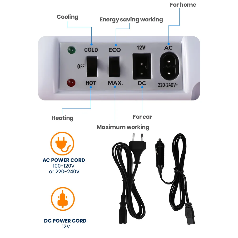 24l Car Fridge Low Noise 12v Ac Dc Camping Electric Cooler Box Electric Cooler Warmer With Handle