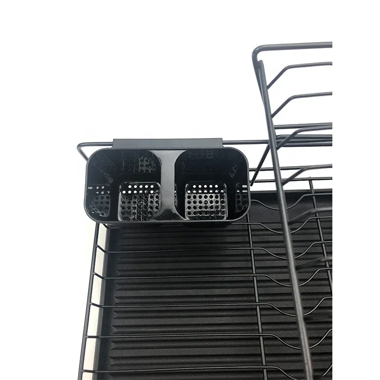 hot sale counter top double drying dish rack kitchen shelf two tiers metal wire drainer dish draining rack