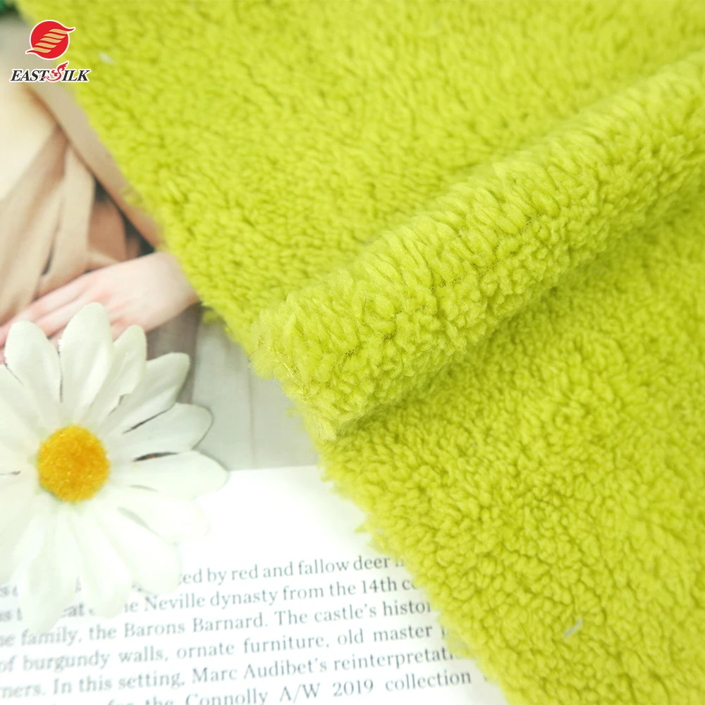 Manufacture Polyester Super double side recycled Sherpa Fleece Fabric for Blanket/Bedding/Clothes