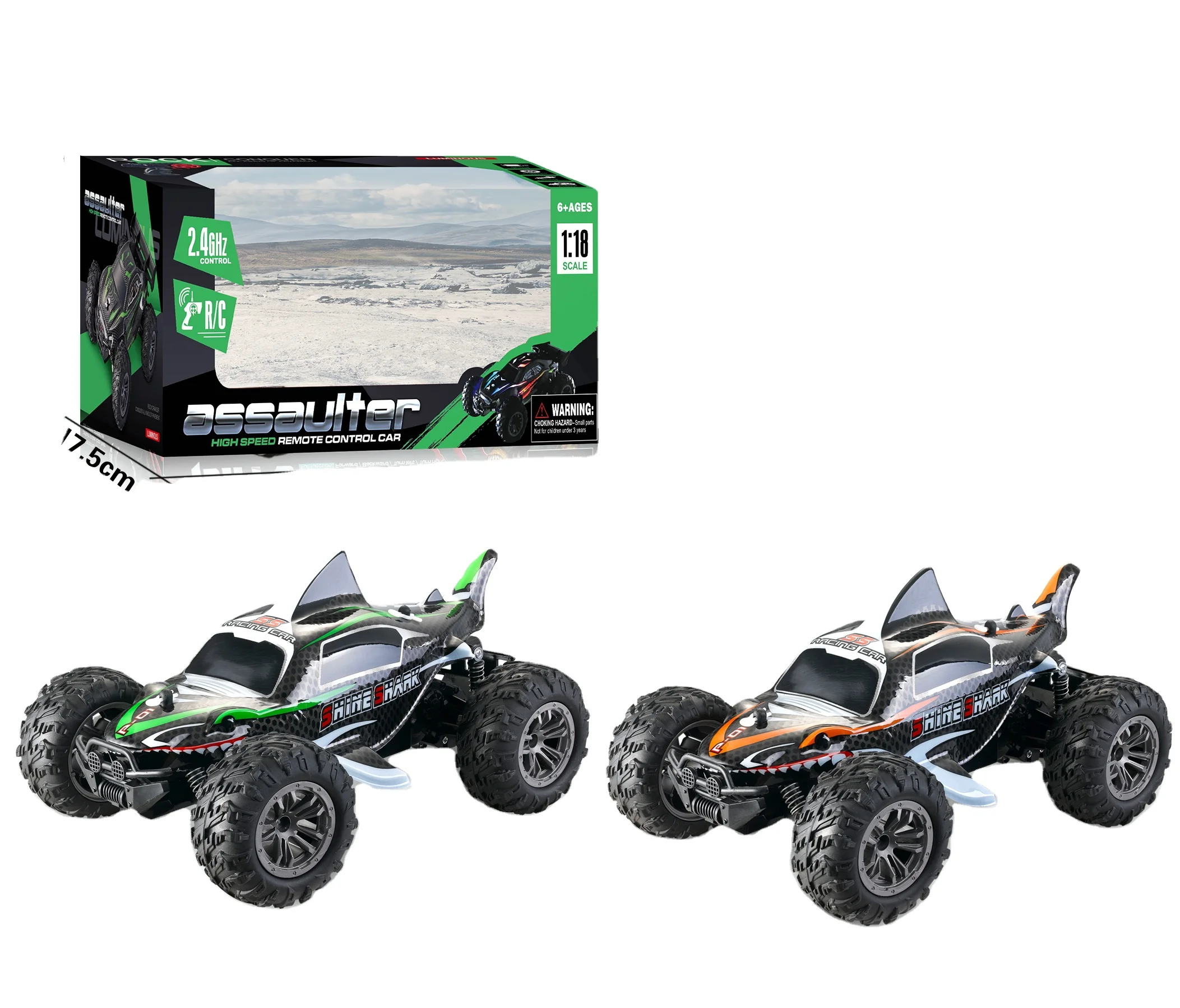 1:18 2.4G RC Car Professional High-Speed 4WD 12KM/H Racing Model LED Light Includes Remote Controller 6 Channels Expert