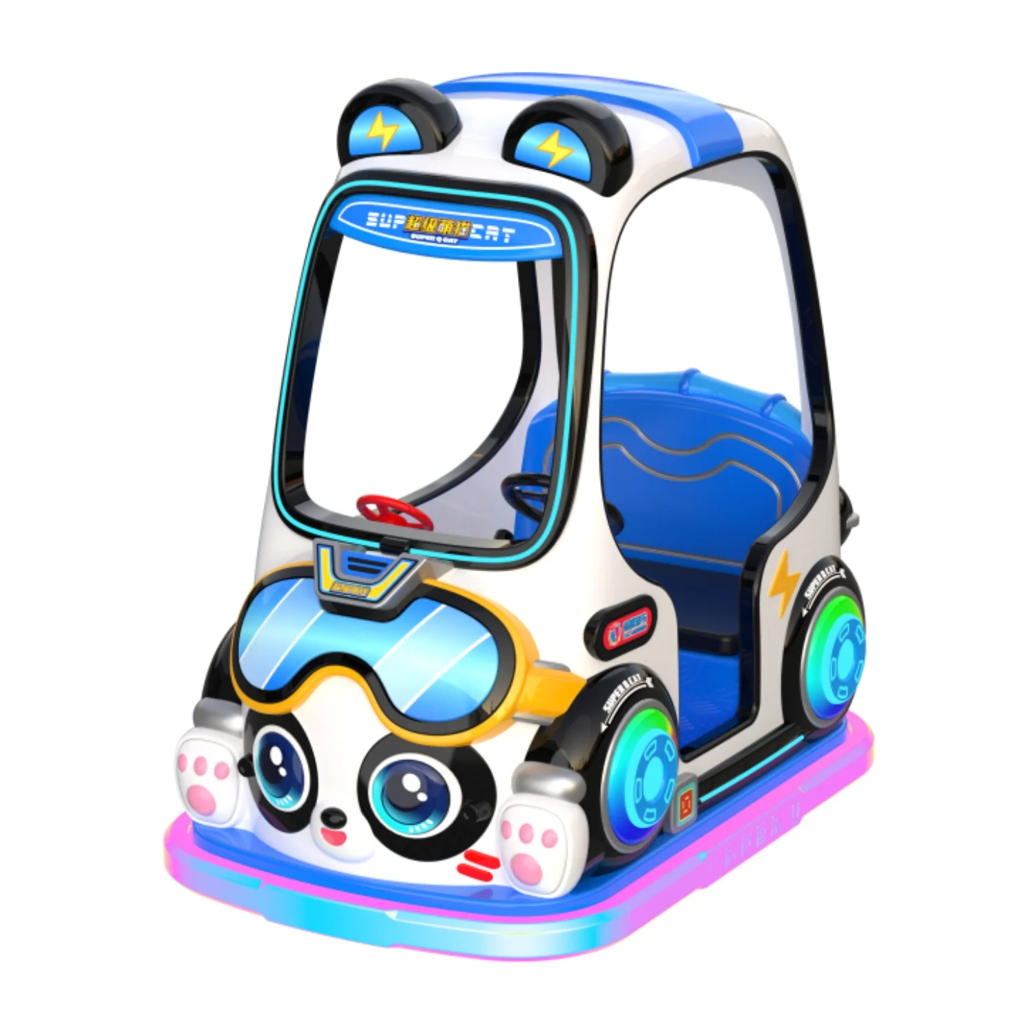 Modern Amusement Park Battery-powered kiddie ride-on Cars 2 Seats Electric Bumper Cars For Chid Luna Park