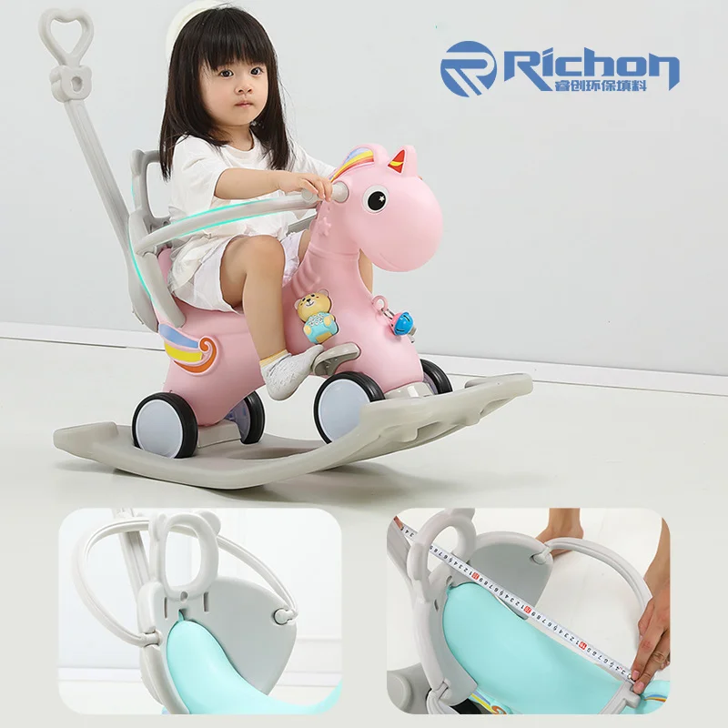 Indoor Plastic Rocking Horse Safe And Stable Baby Riding Toy 1-4 Year Old Animal Rocker