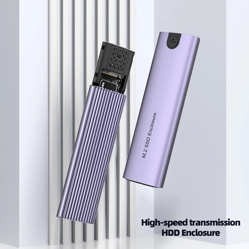 Portable M.2 SSD HDD Enclosure Type-C Aluminum External 2.5 Inch Sata Hard Drive Adapter Casing Laptop Hard Drive Enclosure