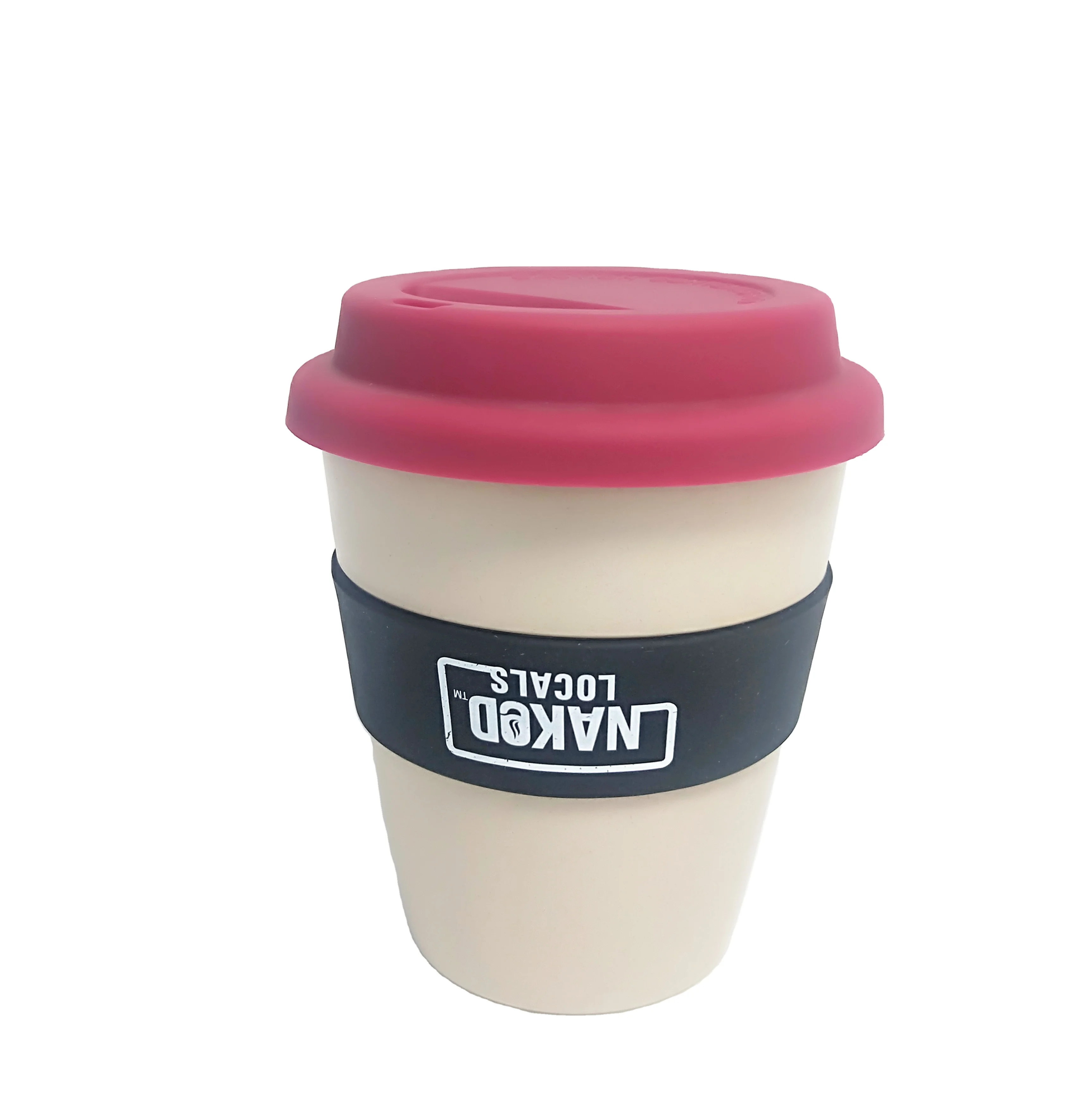 custom 12oz Bamboo coffee mugs with Silicone and rubber