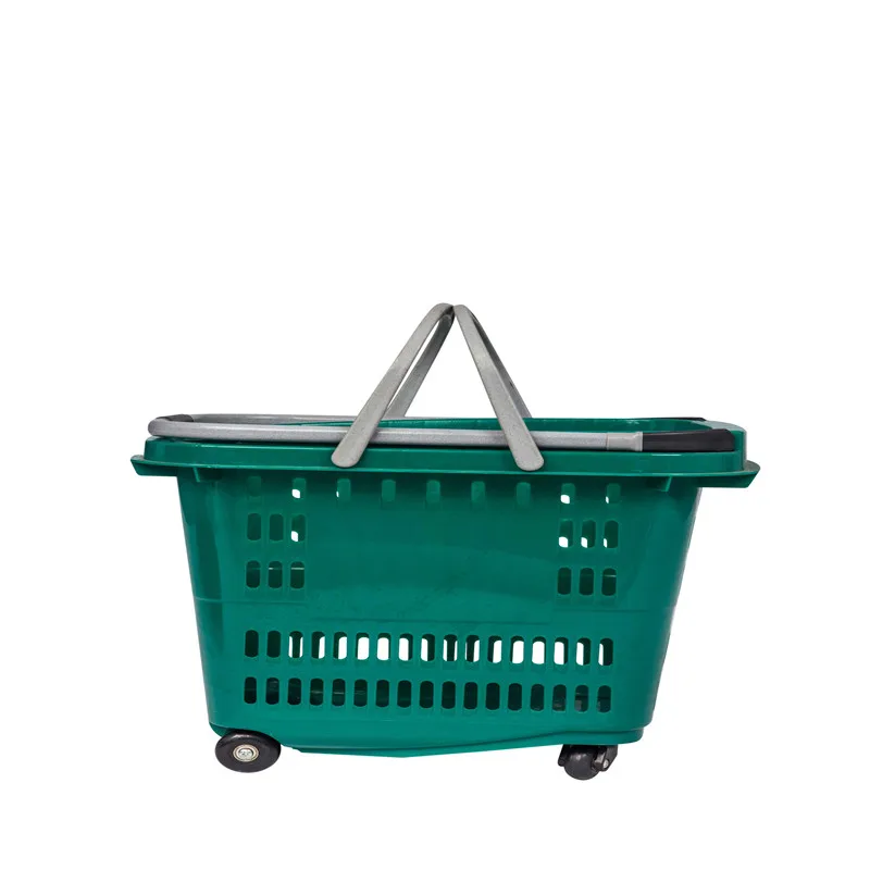Guanriver Hot sale High quality 35L Plastic Rolling Shopping Basket