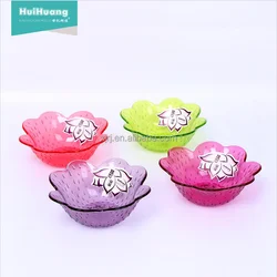 Huihuang BPA free good quality home restaurant flower shape plastic AS fruit salad plate fruit plate wed fruit salad bowl