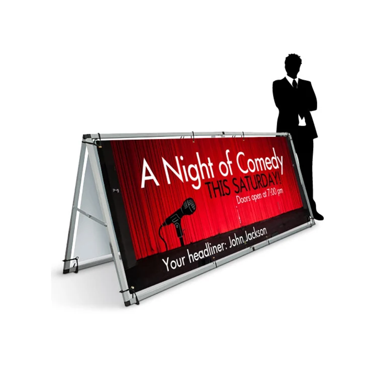 Branded Double Sided Printed Horizontal Square Pop Up Banner Rectangle A Frame Banner for Advertising