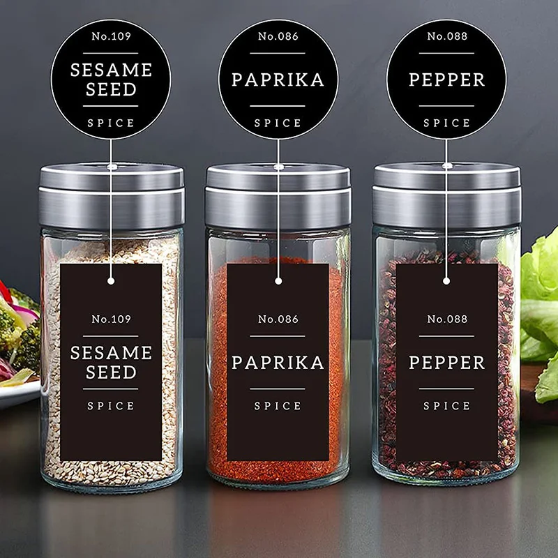 Customized Home Restaurant Kitchen Coffee Shop Seasoning Food Stickers Packaging Labels UV Printed Waterproof Spice Labels