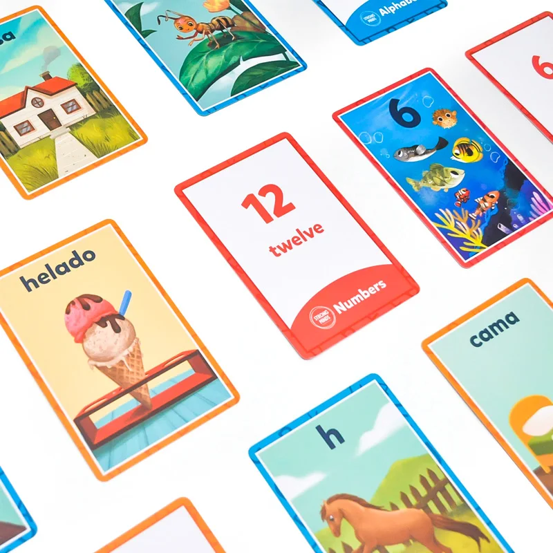 Custom blank card feelings teething alphabets card learning toy custom comic oracle printing kids educational flash cards