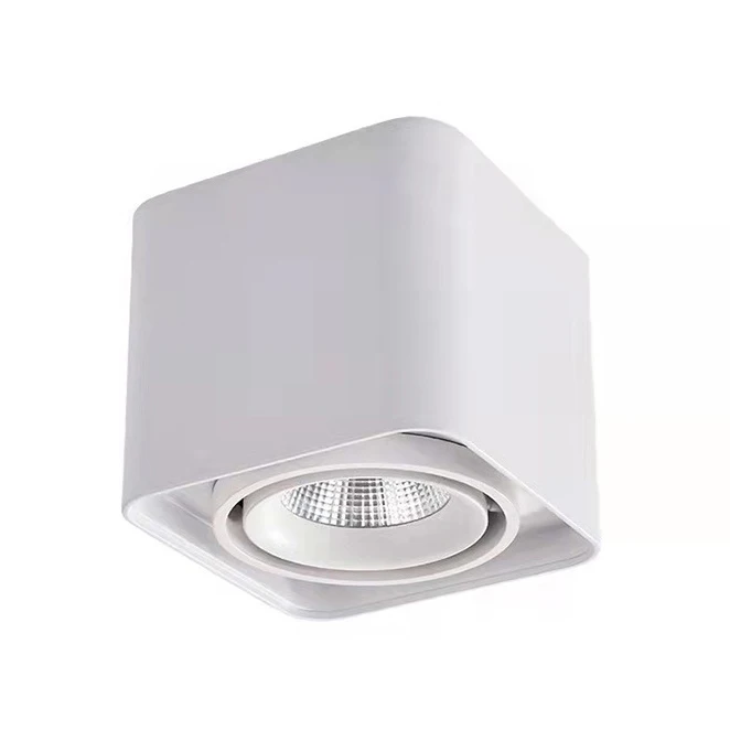 Single Head Square 9W LED Spot Light Rotatable Adjustable Spotlight 7W COB Surface Mount Downlight