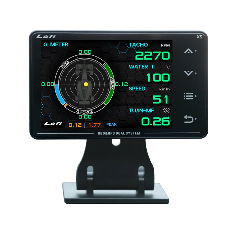 New car multi-function OBD+GPS instrument Water temperature turbine oil thermometer G value gyroscope Lufi xs gauge