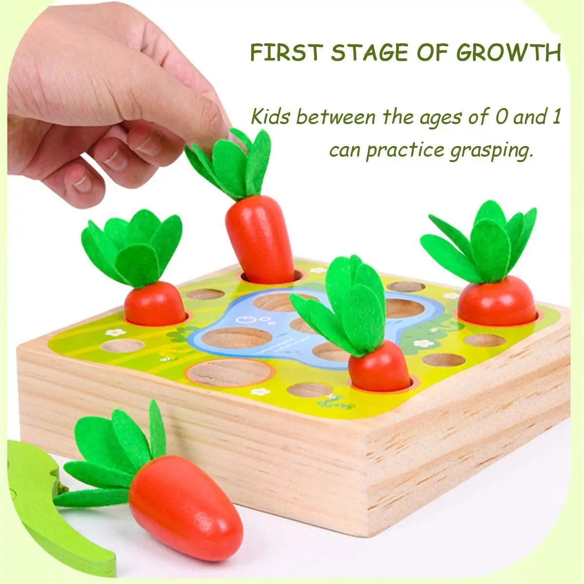 Preschool Educational Toys Radish Set Wooden Catching Game Magnetic Fishing Toys