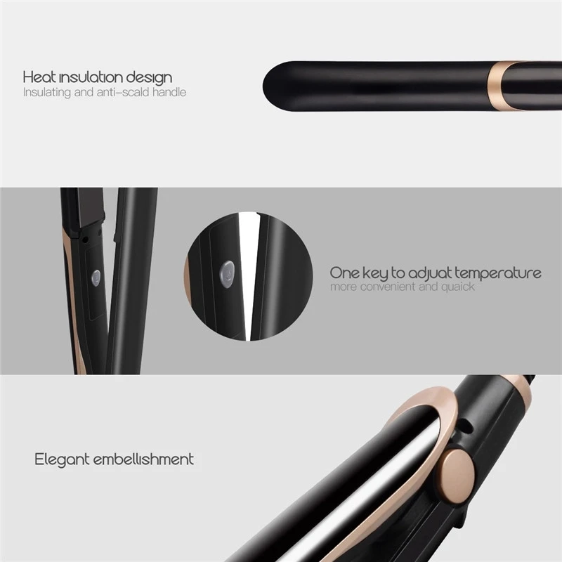 Kemei KM-2219 инфракрасный плоский утюг с широкими пластинами для волос выпрямитель термостатический триста двадцать пять миллилитров