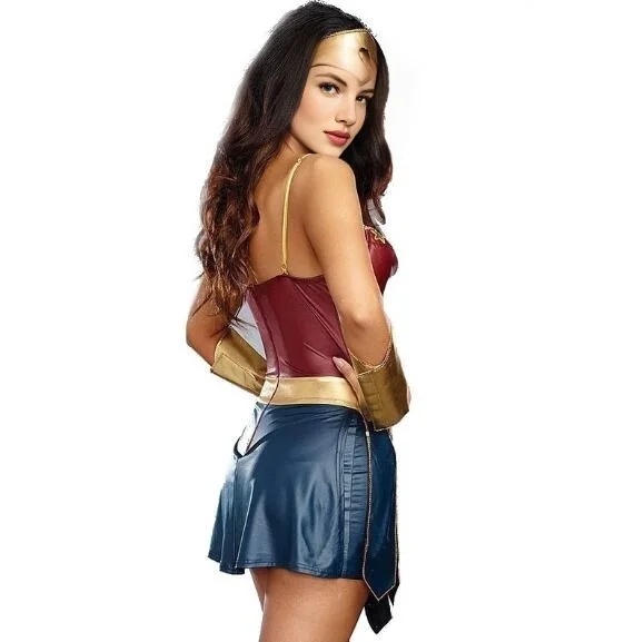 ecowalson  Movie Wonder Cosplay Uniform Skirt Halloween Party Justice Wonder Fantasia Fancy Dress Superhero Superwomen Costume
