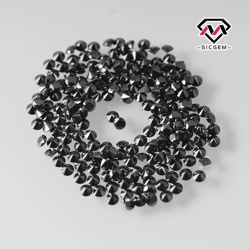 SICGEM Manufacturer Best Price Black Moissanite Round Jewelry Melee Moissanite Stone Loose