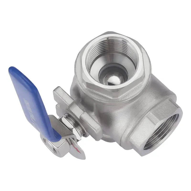 1000wog L Port Cf8m Stainless Steel 304 Ss316 Screw End Cf8 3way Long Handle ball valve ball 3way ball valve