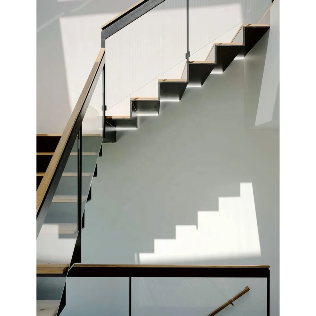 Good Quality Straight Beam Ladder For Loft Apartments On The Second Floor Of Duplex Steel And Wood Staircase