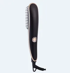Ceramic Plated Fast Heating Rotating Electric Hairbrush Hair Straightener Brush