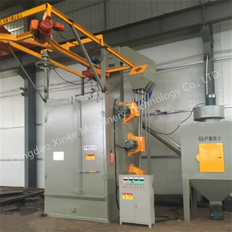 Qingdao Xinke Q37 Series Double Hook Chain Shot Blasting Machine/Spinner Hanger Type Shot Blasting Machine
