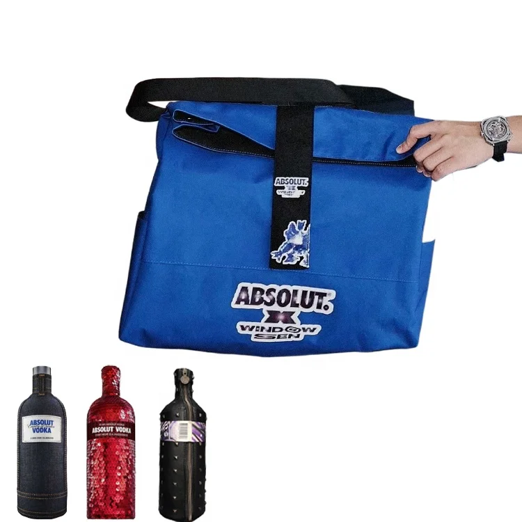 Customized Logo blue Limited Edition zipper Absolute Windows Co branded Backpack Shoulder Bag for Absolute brand promotion