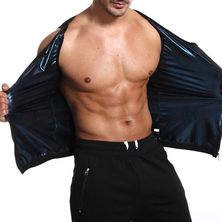 Men Sauna Suit Heat Trapping Shapewear Sweat Body Shaper Vest Slimmer Saunasuits Compression Thermal Top Fitness Workout Shirt