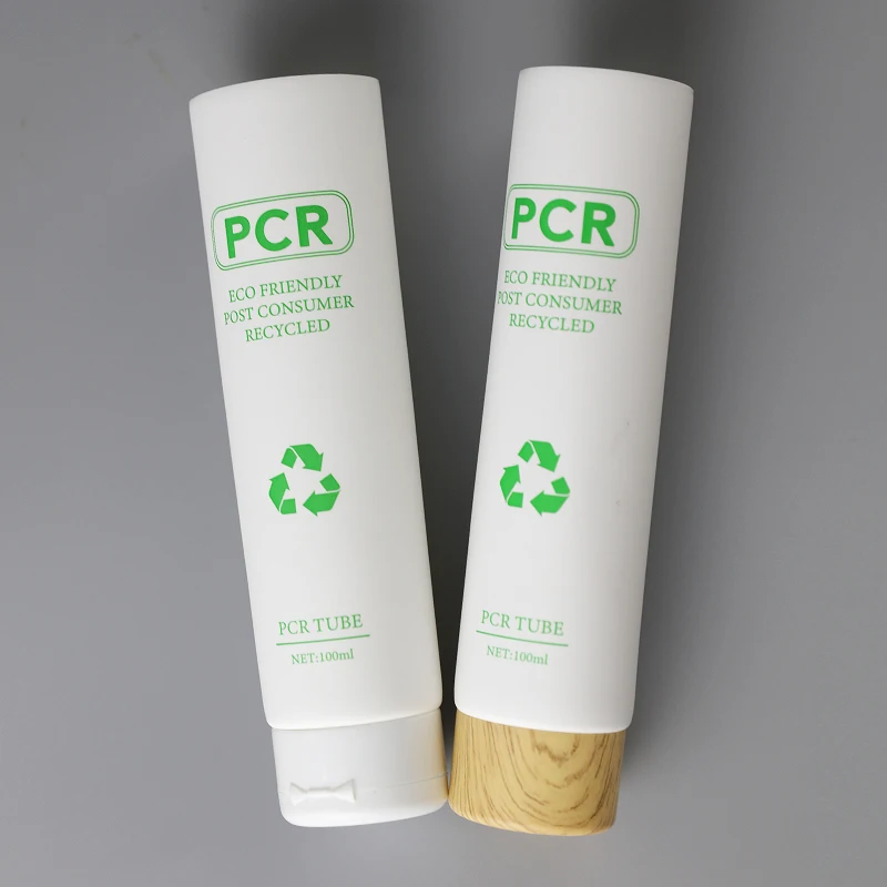 Customization Eco-friendly PCR Cosmetic Tubes Cream Lotion Cleanser Body Skincare Tube Packaging Recycled Plastic Tube