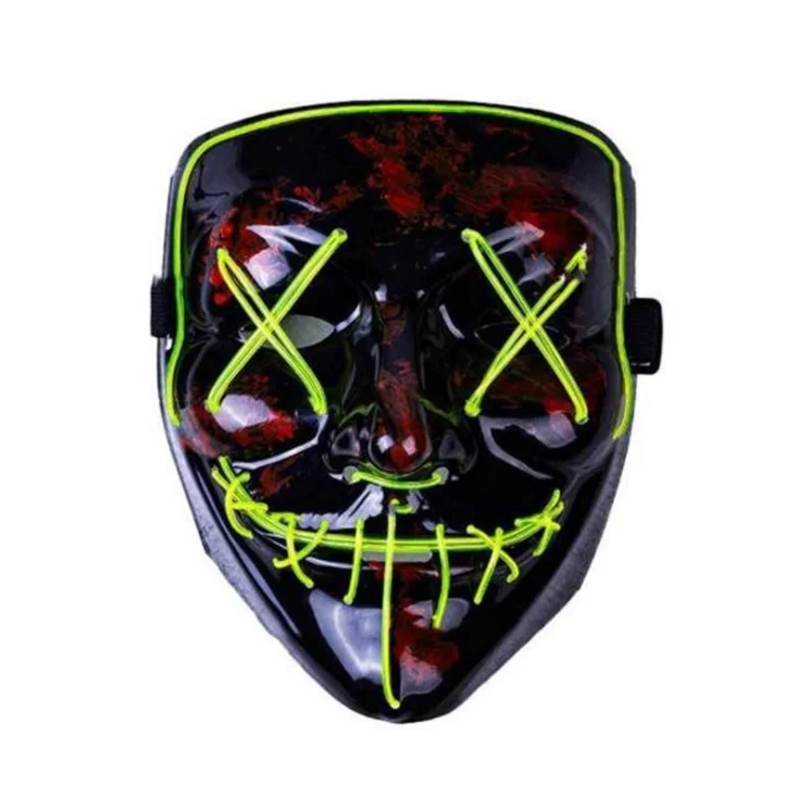 
Music Party Halloween Luminous In The Dark Light Mask Led El Wire Glowing Face Mask 