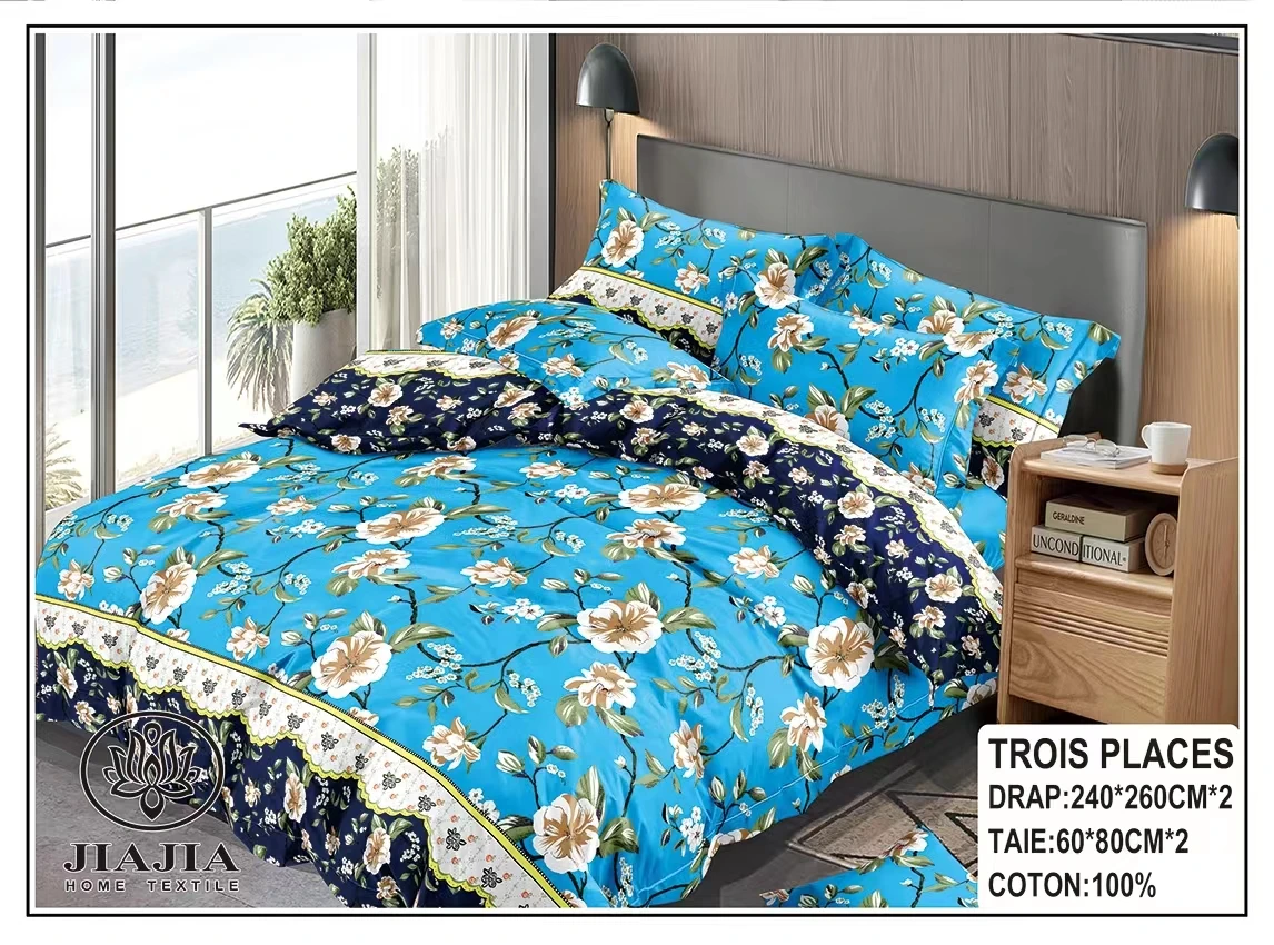 Hot Selling Two Sheets and Two Pillowcases  100% cotton bed sheet set 2 place and 3 Places Sheet Sets