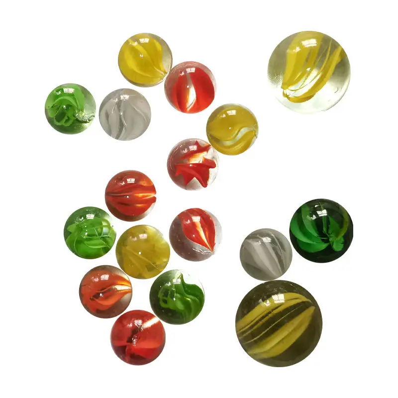 wholesale custom kids toy round solid colored glass mixed colorful marble mosaic glass beads playing marbles from china