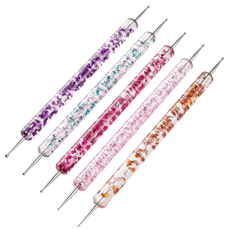 5Pcs 2-Way Nail Art Dotting Tool Set, Nail Dotting Pens for Rhinestone Picker, Design Drawing and Decoration