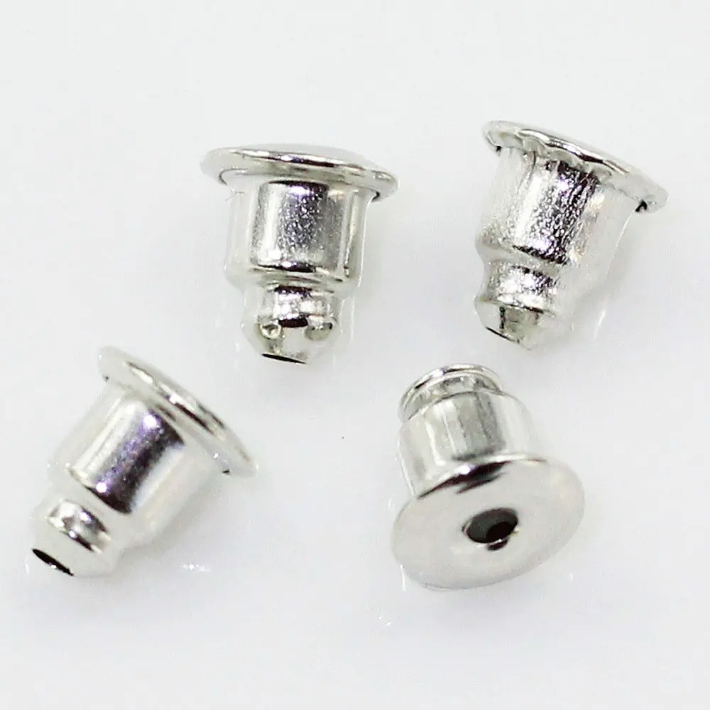 Wholesale 5mm Sliver Gold Metal Earring Safety Backs for Fish Hook Earrings Accessories